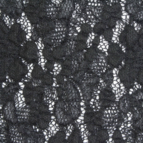 Black Floral Lace, Cotton, 180 gsm