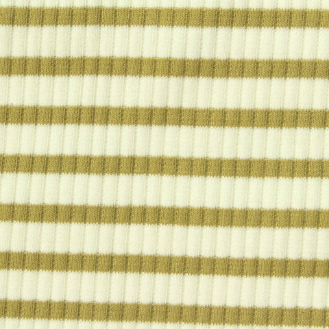 Off-White Horizontal-Stripe Knit, Cotton-Poly, 260 gsm, 125 cm