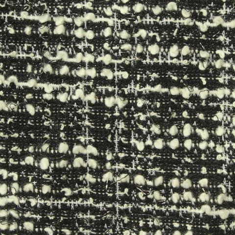 Jacquard Polyester Metallic Stretch Bouclé Fabric, 350 gsm, 150 cm — Black