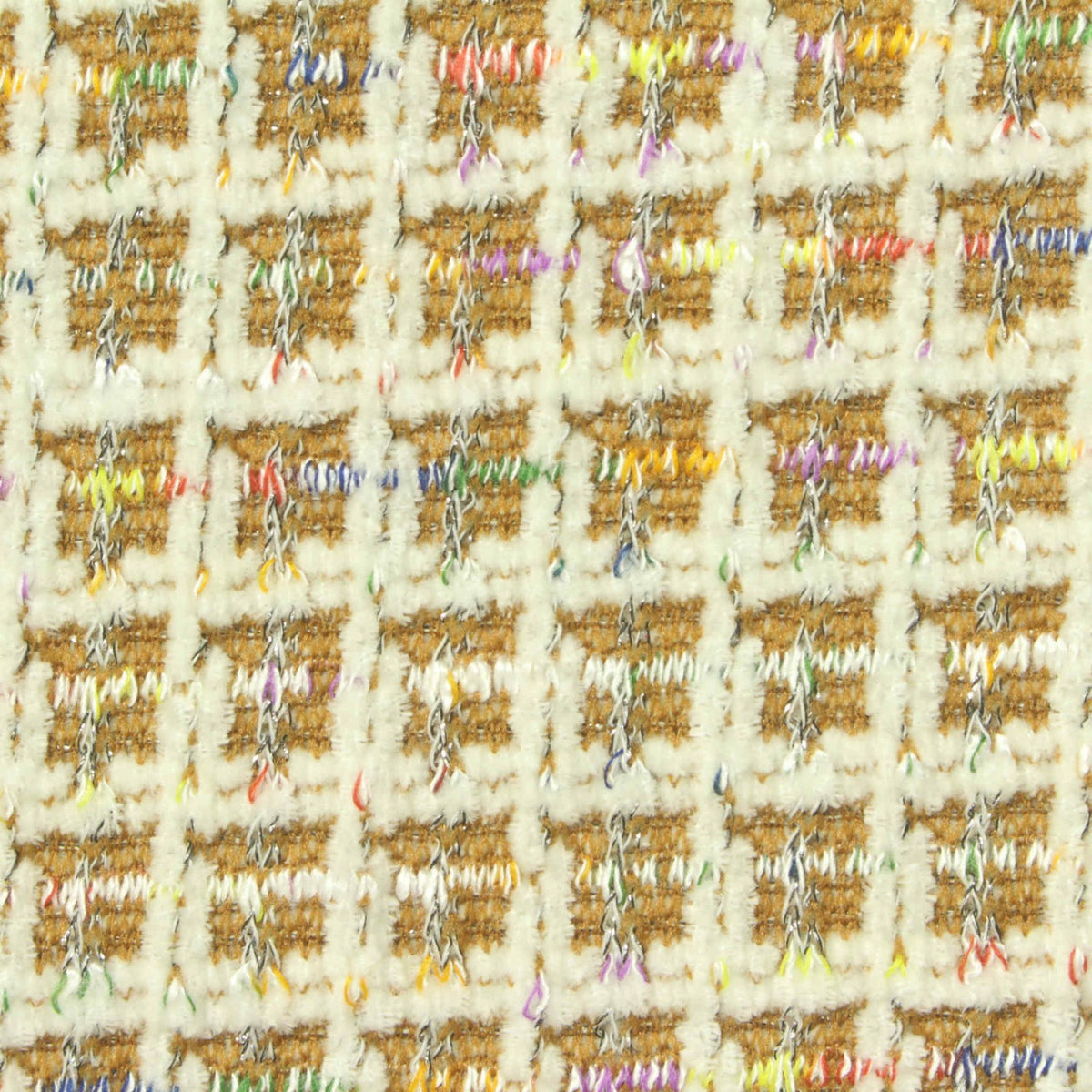 Off-White Grid Bouclé, Polyester