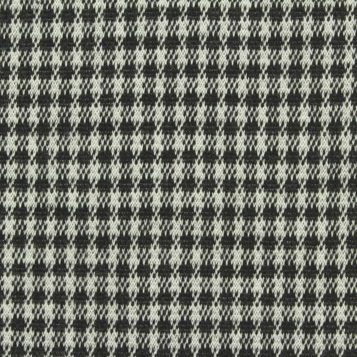 Black Houndstooth Jersey Knit, Polyester, 260 gsm