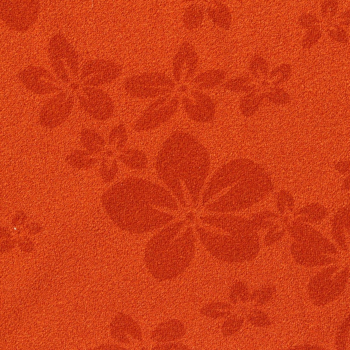 Orange Floral Linen-Look, Polyester, 295 gsm