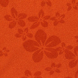 Orange Floral Linen-Look, Polyester