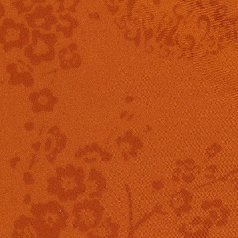 Orange Tone-on-Tone Floral Jacquard, Polyester