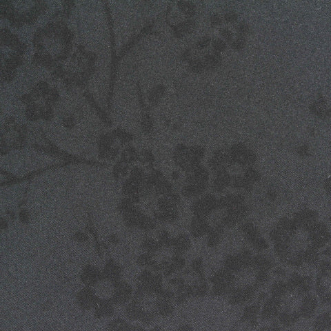 Dark Grey Tone-on-Tone Floral Jacquard, Polyester, 62 gsm