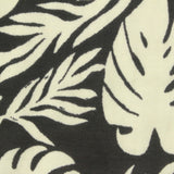 Black Tropical-Leaf Piqué Knit, Viscose-Nylon