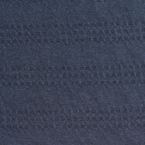 Dark Blue Horizontal-Band Jacquard, Poly-Cotton