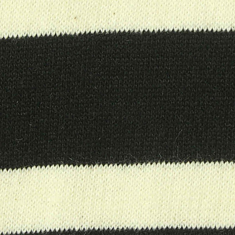 Black Horizontal-Stripe French Terry, Cotton-Poly, 220 gsm