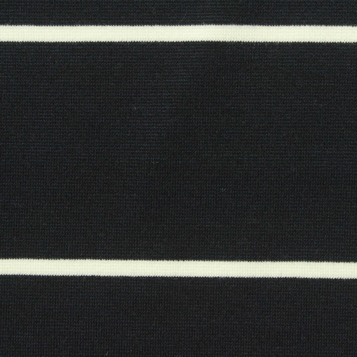 White Horizontal-Stripe Ponte Knit, Viscose-Nylon, 300 gsm