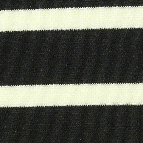 Black Horizontal-Stripe Ponte Knit, Viscose-Nylon, 320 gsm, 158 cm