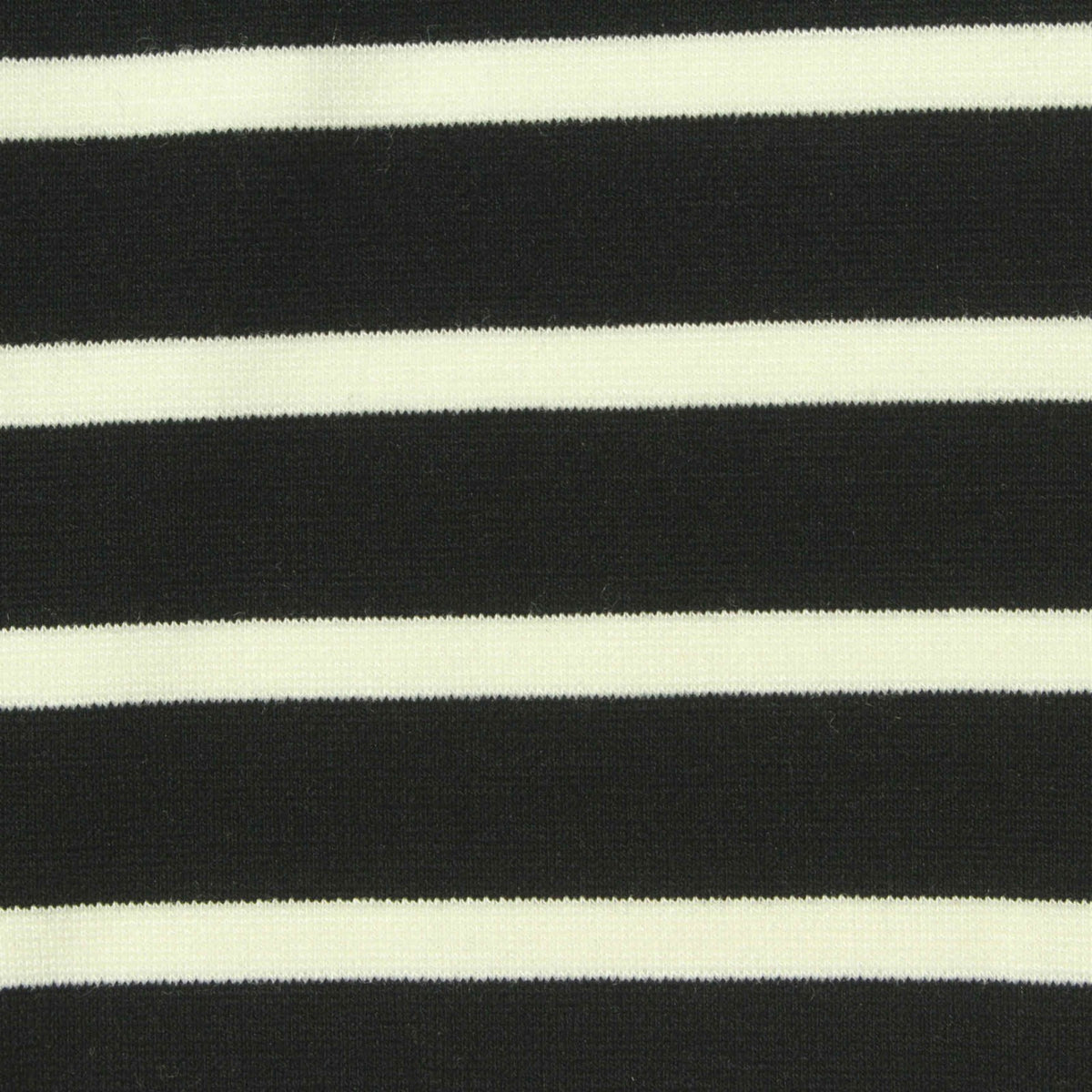 Black Horizontal-Stripe Ponte Knit, Viscose-Nylon, 320 gsm, 158 cm