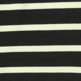 Black Horizontal-Stripe Ponte Knit, Viscose-Nylon