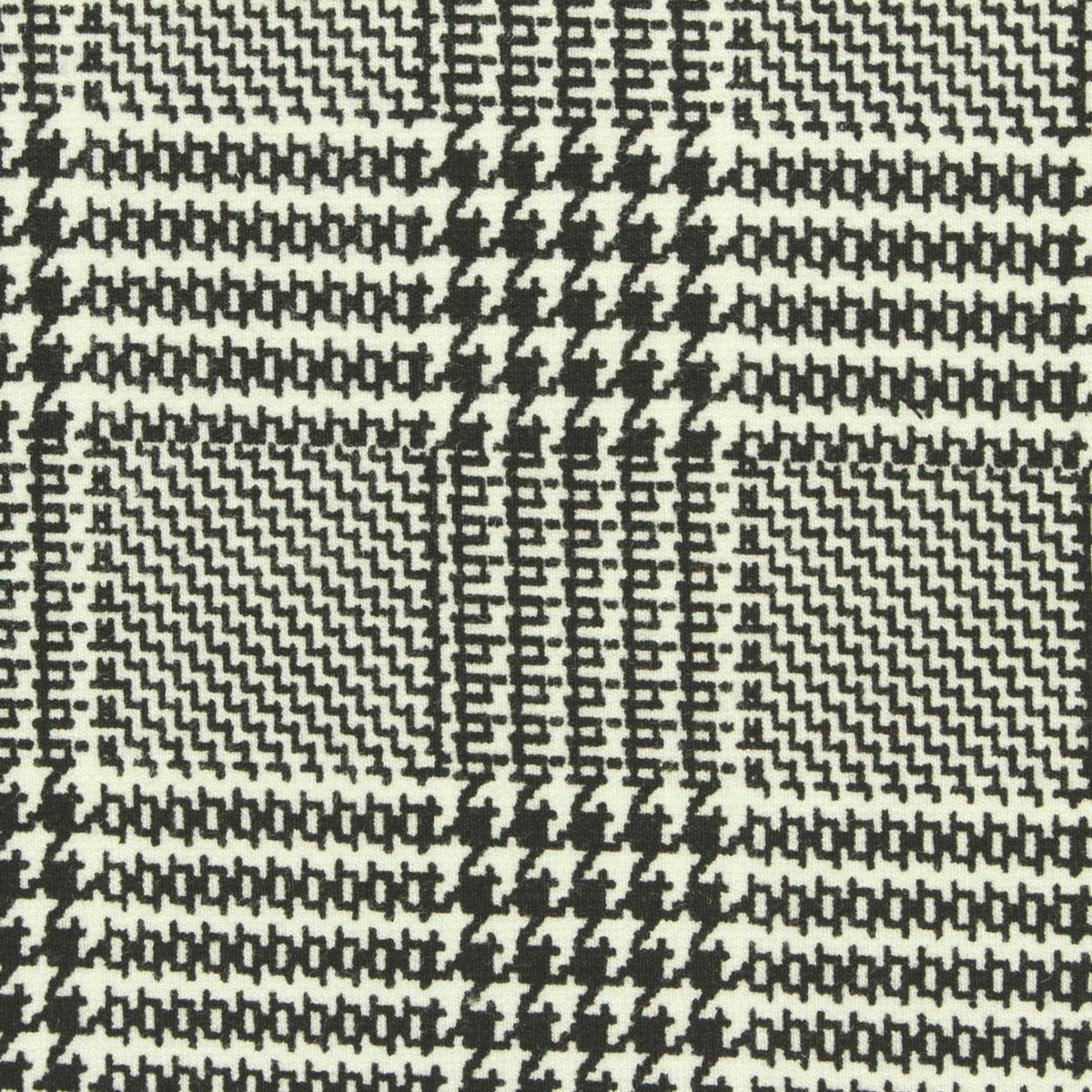Black Plaid Ponte Knit, Poly-Viscose