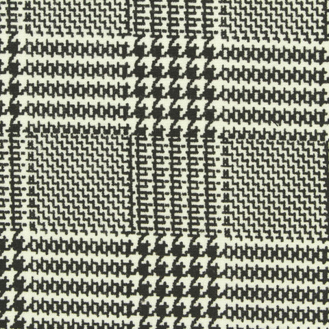 Black Plaid Ponte Knit, Poly-Viscose