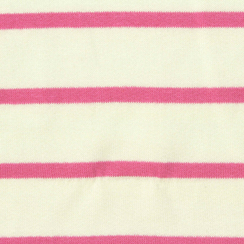 Pink Horizontal-Stripe French Terry, Viscose