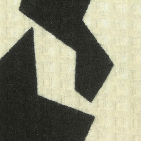 Black Abstract Interlock Knit, Polyester, 240 gsm