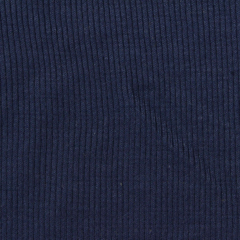 Polyester Cotton Stretch Rib Knit Fabric, 270 gsm — Navy