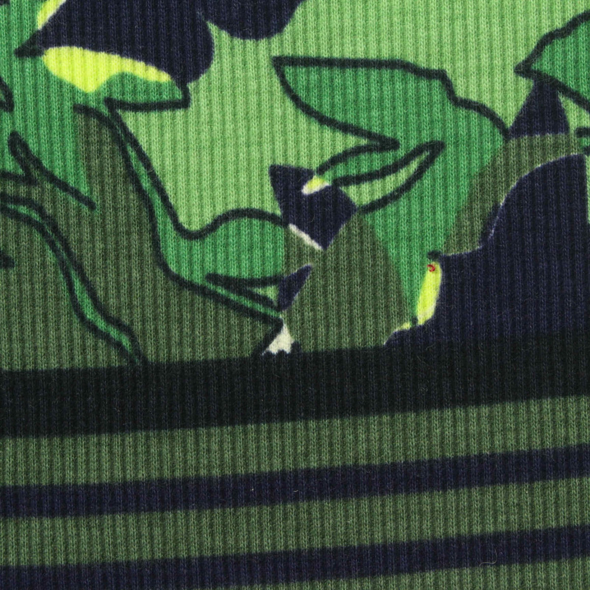 Green Camo Rib Knit, Cotton