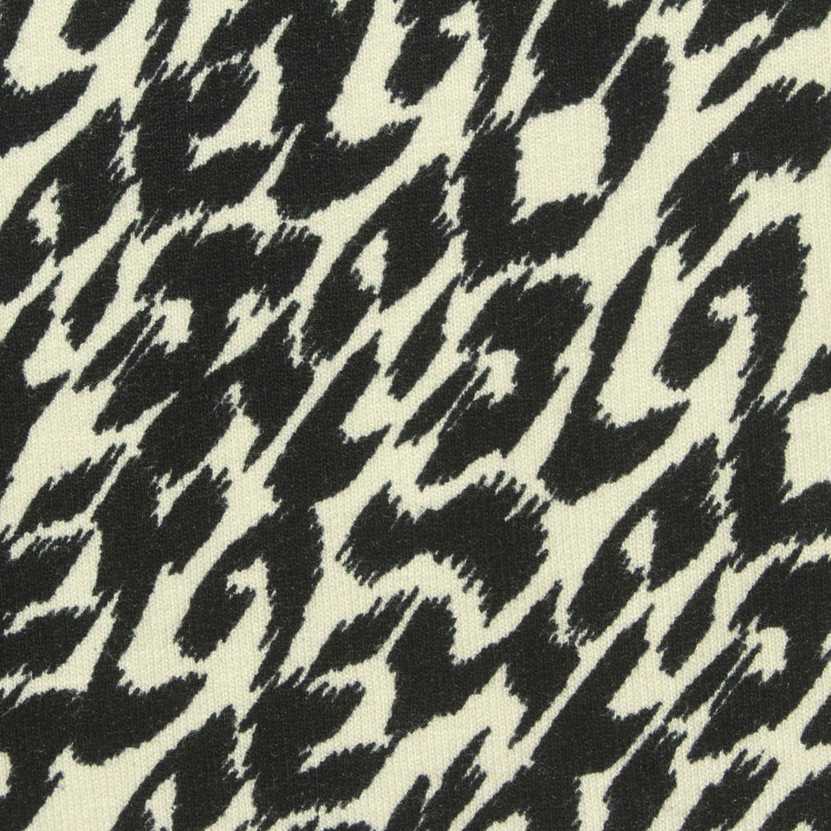 Black Animal Print French Terry, Viscose-Poly