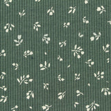White Floral Rib Knit, Poly-Cotton