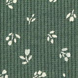 White Floral Rib Knit, Poly-Cotton — texture