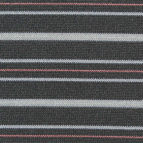 Dark Grey Horizontal-Stripe Jersey Knit, Polyester, 130 gsm