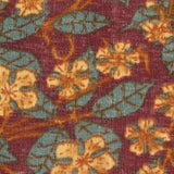 Orange Floral Rib Knit, Polyester