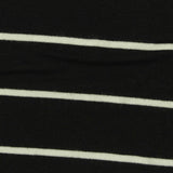 White Horizontal-Stripe Jersey Knit, Viscose