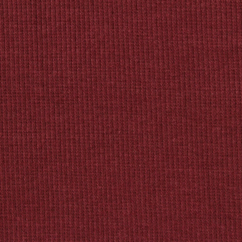 Polyester Cotton Stretch Rib Knit Fabric, 250 gsm, 120 cm — Red