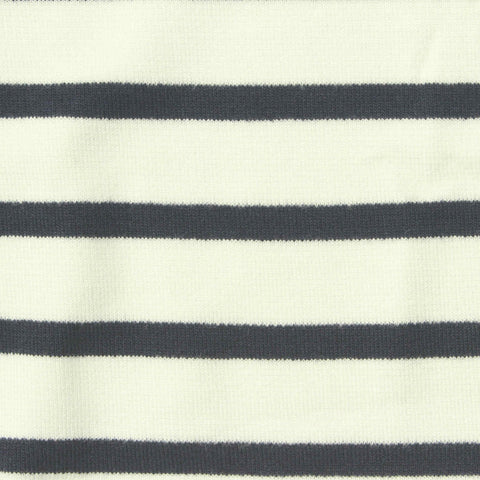 Dark Grey Horizontal-Stripe Ponte Knit, Polyester