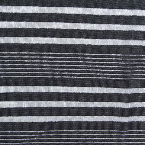 Black Horizontal-Stripe Knit, Polyester, 150 gsm, 155 cm