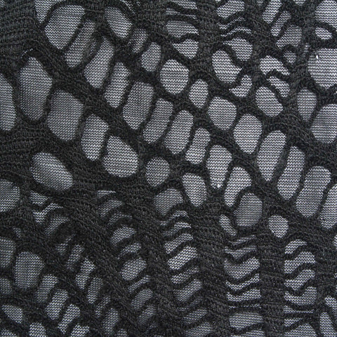 Black Openwork Jacquard, Polyester, 200 gsm, 155 cm