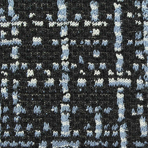 Light Blue Grid Jacquard, Poly-Cotton