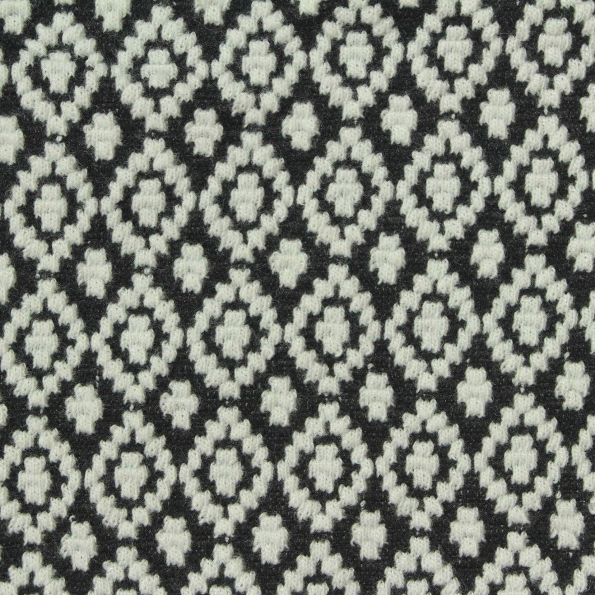 Black Geometric-Diamond Jacquard, Polyester, 380 gsm