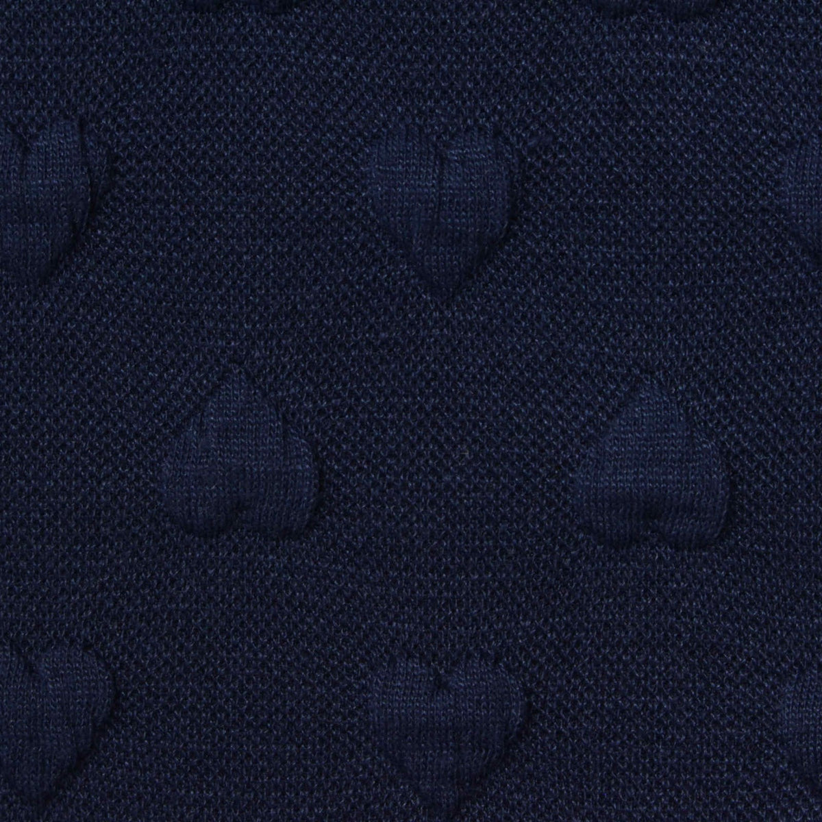 Navy Tone-on-Tone Heart Jacquard, Polyester