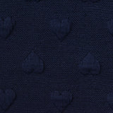 Navy Tone-on-Tone Heart Jacquard, Polyester