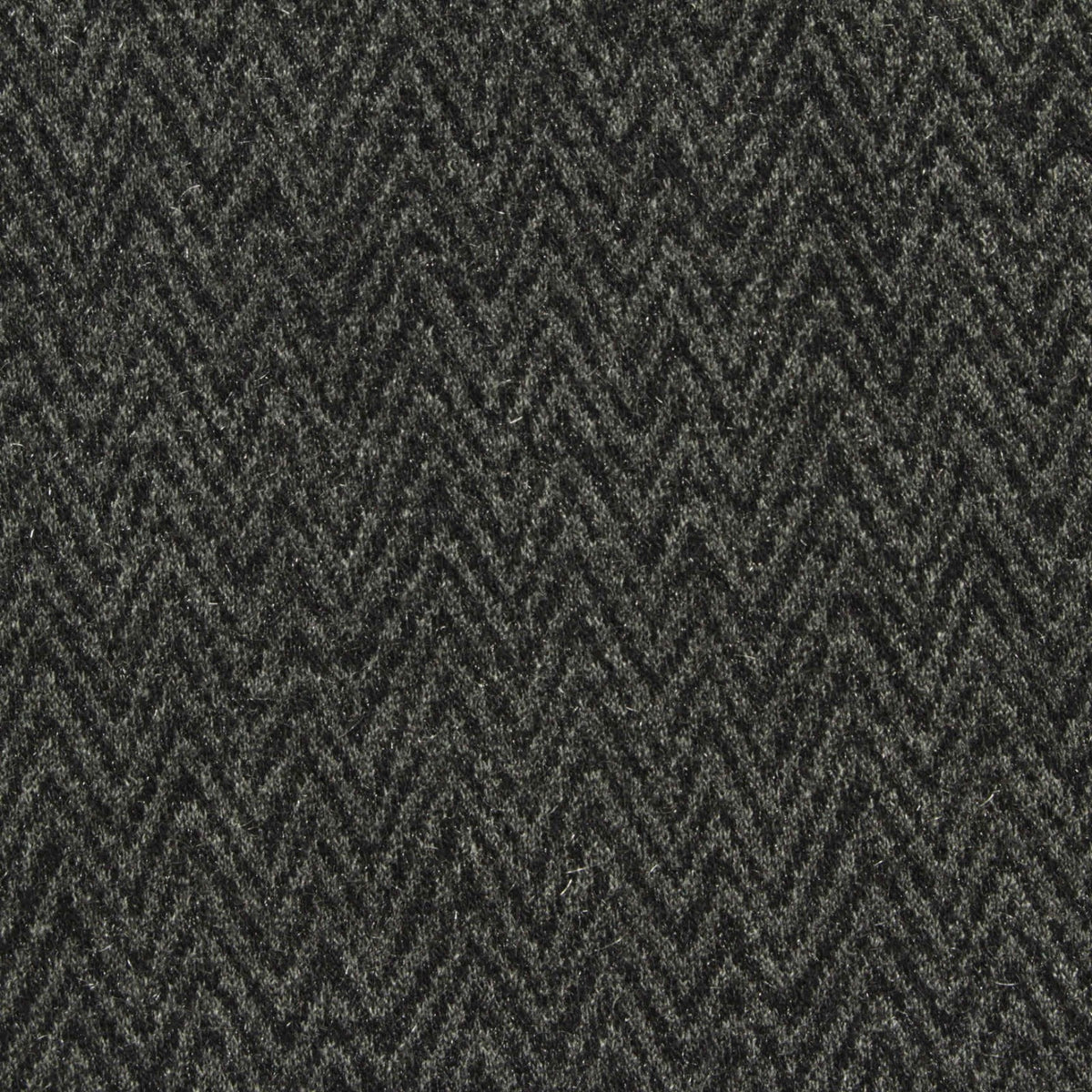 Dark Grey Herringbone Ponte Knit, Viscose-Poly