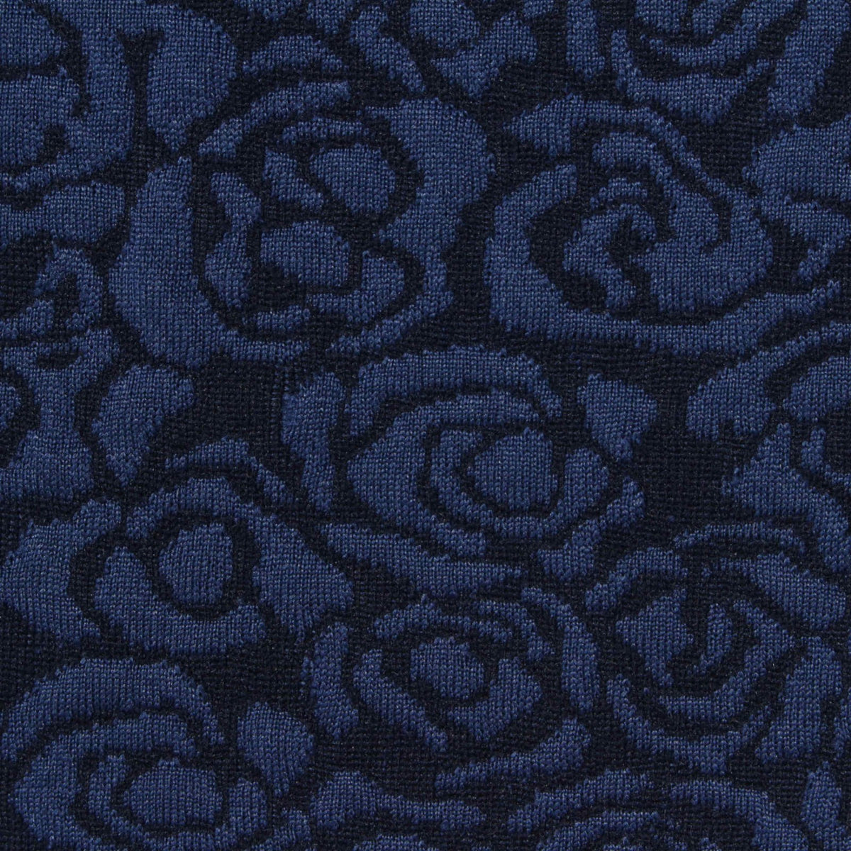 Blue Floral Jacquard, Polyester, 250 gsm, 150 cm
