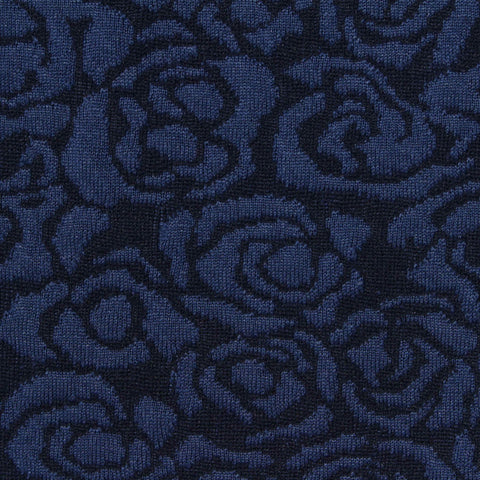 Blue Floral Jacquard, Polyester, 250 gsm, 150 cm