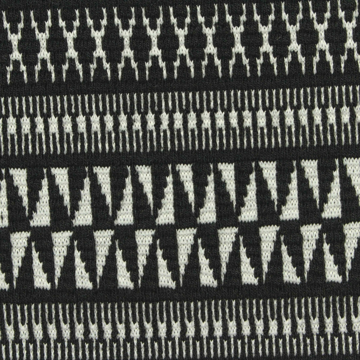 Black Geometric-Band Jacquard, Polyester