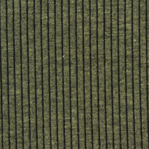 Black Stripe Jersey Knit, Poly-Cotton