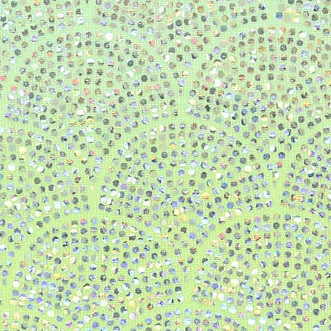 Green Iridescent-Dot Jersey Knit, Poly-Spandex
