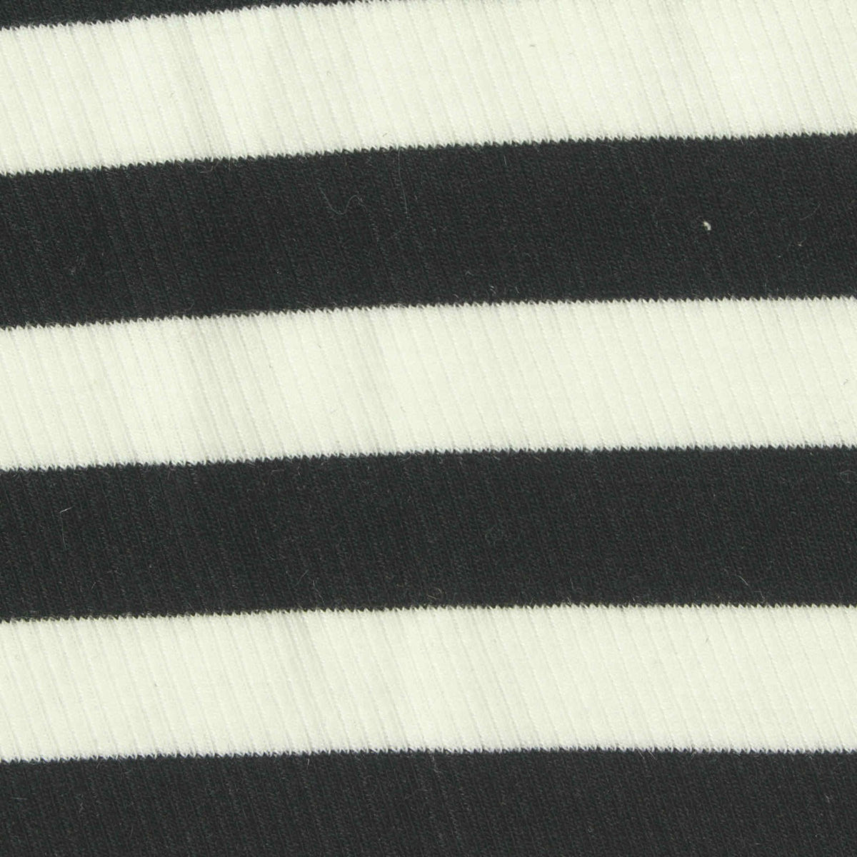 Black Horizontal-Stripe Rib Knit, Polyester, 210 gsm
