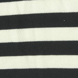 Black Horizontal-Stripe Rib Knit, Polyester