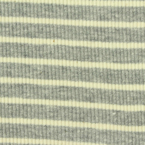 Grey Horizontal-Stripe Rib Knit, Cotton
