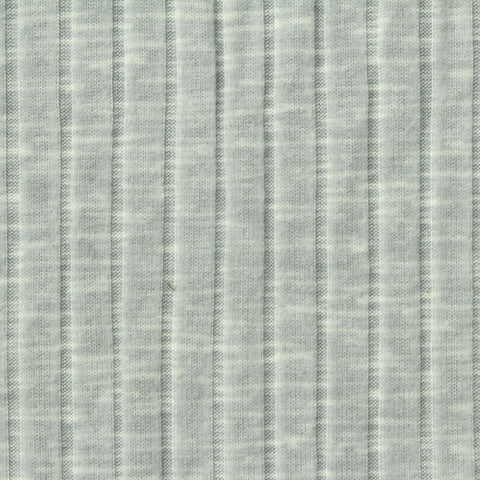 Printed Polyester Stretch Rib Knit Fabric, 144 gsm, 156 cm — Grey