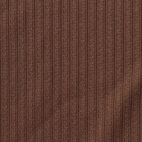 Jacquard Polyester Stretch Rib Knit Fabric, 207 gsm, 182 cm — Brown