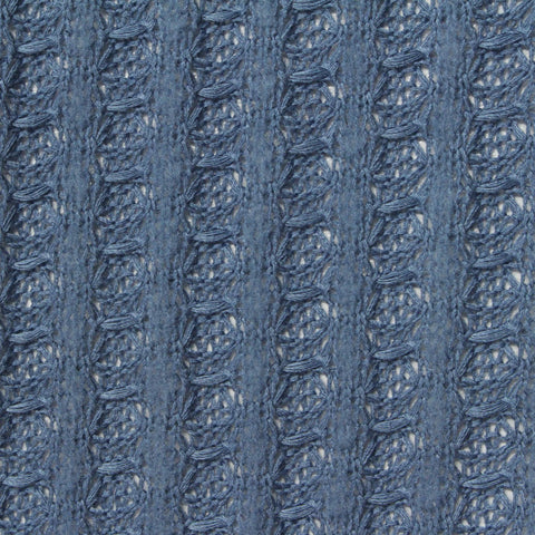 Blue Textured Waffle Knit, Poly-Viscose