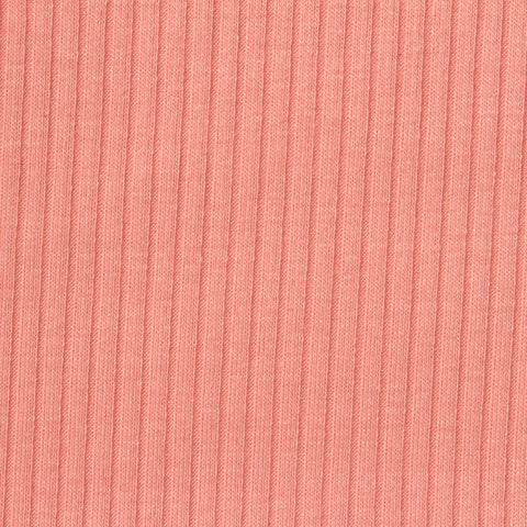 Polyester Viscose Stretch Rib Knit Fabric, 240 gsm, 135 cm — Pink