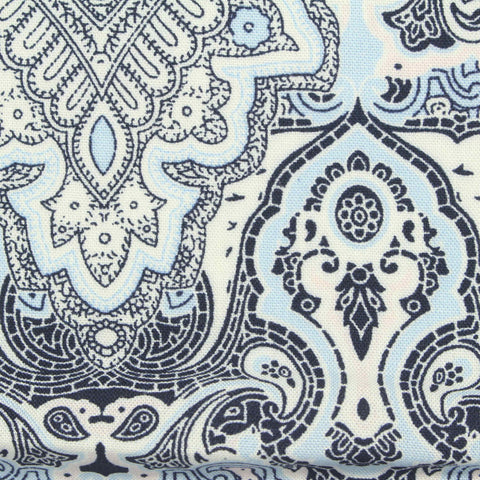 Navy Geometric Poplin, Viscose